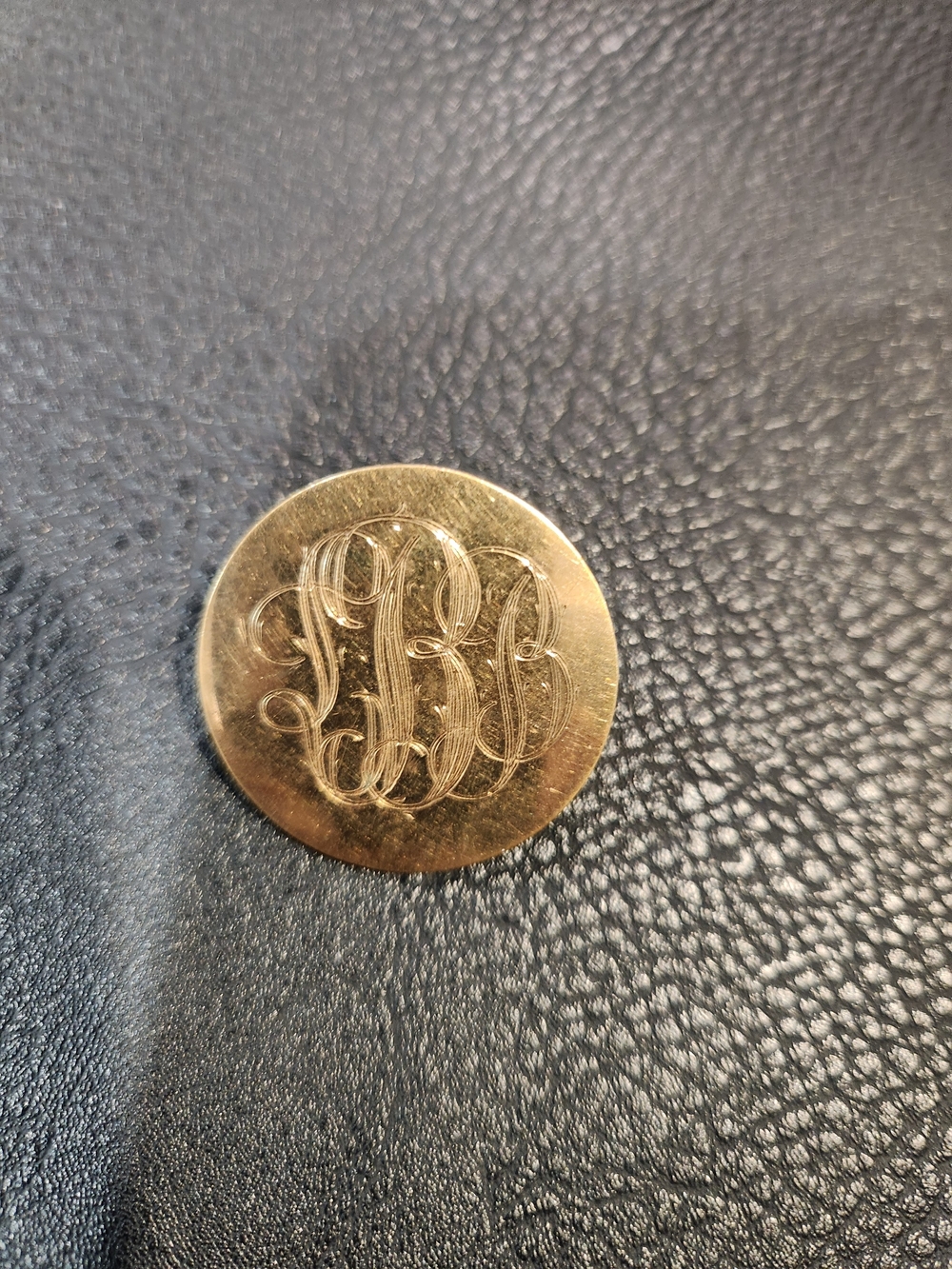 12k Gold Monogrammed Brooch, "LBB"